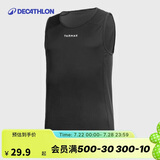 迪卡侬篮球服无袖运动背心男士球衣夏季TARMAK黑色M 2343068
