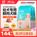 力狼（LILANG）狗粮幼犬粮 博美泰迪柯基金毛边牧全犬种中小型犬通用型狗粮 【鲜肉配方】幼犬粮10kg