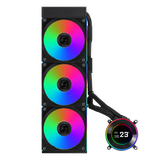 LIANLI联力隐流2代一体式水冷散热器 无线CL版 黑色 /360冷排/标配CL积木风扇/LCD屏