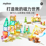 弥鹿（MiDeer）彩窗磁铁拼插儿童玩具磁力积木彩窗磁力片-职业英雄33片