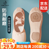 铁箭（TIEJIAN）舞蹈鞋女童免系带软底芭蕾猫爪成人儿童练功形体鞋中国舞鞋大码男 肉色 25/16.3cm