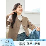 梵希蔓毛呢短外套女2024新款秋冬小个子御寒保暖羊毛混纺呢子大衣 50658 深咖啡色 S