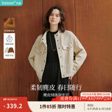 茵曼（INMAN）春季外套女装2025新款复古麂皮绒休闲高级宽松长袖小个子夹克上衣 咖啡色 L
