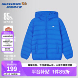 Skechers斯凯奇小暖宝羽绒服男童女童外套石墨烯蓄热保暖冬装P424K076 公主蓝/007G 120 充绒量49g