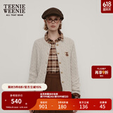 Teenie Weenie小熊针织开衫女装春季简约软糯绞花毛衣针织外套 燕麦色 S