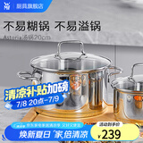 WMF福腾宝不锈钢复底煮锅汤锅两用炖锅蒸锅蒸笼 燃气电磁炉通用 ASTORIA汤锅 20cm 3.3L