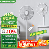 长虹（CHANGHONG） 电风扇落地扇家用立式电扇台扇摇头扇小型办公室宿舍家用风扇遥控空气循环风扇 大号遥控款7叶（标准型）
