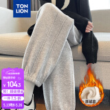 唐狮（TonLion）2024女束脚显瘦休闲侧拼卫裤WP 加绒款/中麻灰 S 