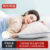 京东京造 不怕头油大白枕 A类抗菌纤维柔软颈椎枕家用成人枕头枕芯 单枕