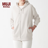 无印良品 MUJI 男女通用 紧密编织毛圈 拉链连帽衫 休闲外套 无性别 卫衣 银灰色 S -M(165/88A)