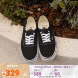 VANS范斯官方 经典款Authentic黑色经典款高街复古帆布鞋 黑色 36.5