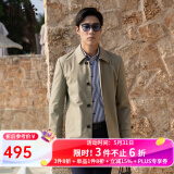 雅戈尔（YOUNGOR）风衣男翻领单风衣锦纶耐穿舒适透气男士上衣外套 GYDF424995YQA卡其 M 170/92A