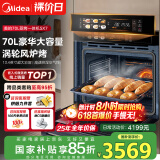 美的70L大容量嵌入式蒸烤箱一体机 航空涡轮热风 温湿双控 13.4英寸大彩屏 蒸烤炸炖4合1体SX7