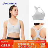迪卡侬（DECATHLON）运动文胸高支撑舒适透气瑜伽运动背心烟灰色L-5118376