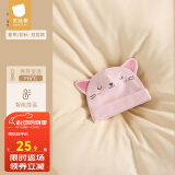 贝肽斯婴儿帽子春秋新生儿棉质胎帽宝宝0-3个月初生护头囟门帽 猫咪-粉色 春秋 0-3个月 （帽围32-39cm）