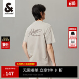 杰克·琼斯（JACK&JONES）男装短袖t恤男夏季新款潮流100%纯棉休闲半袖T恤男士刺绣纯色短袖 C02 伦雾灰 M 175