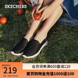 斯凯奇（Skechers）女鞋夏季透气一脚蹬健步鞋子女款软底减震休闲运动网面鞋15600 女款/黑色/白色/BKW 38