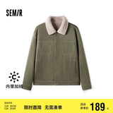 森马外套男加绒冬季质感仿麂皮夹克复古翻领工装潮流109724108106