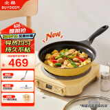 北鼎（Buydeem）不粘锅平底锅烤肉煎锅电磁炉燃气炒菜小鹅黄28cm