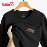班尼路（Baleno）长袖男秋季美式潮流重磅纯棉运动宽松简约复古休闲圆领打底衫t恤