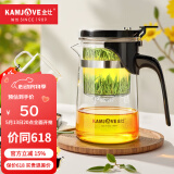 金灶（KAMJOVE） 玻璃茶壶 茶水分离飘逸杯泡茶壶 过滤花茶壶茶道杯茶具泡茶器 K-201搭配K-106玻璃4杯