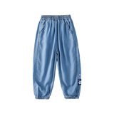 棉花堂【莱赛尔】童装男童牛仔裤夏款儿童女童直筒裤子薄款软牛仔 牛仔蓝 110