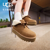 UGG秋季新款女士舒适蝴蝶结厚底懒人毛毛鞋1174570CHE|栗色 38