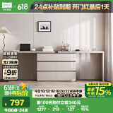 林氏家居现代简约梳妆台卧室小户型化妆桌OV3C【灰色】双人桌+六斗柜