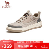 骆驼（CAMEL）男士潮流复古拼接运动休闲板鞋 G13A342155 山沙 38