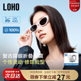 LOHO折叠复古猫眼墨镜女2025新高级感窄框gm偏光太阳眼镜男防紫外线
