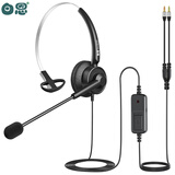 白恩DH800单耳实惠型呼叫中心电销外呼头戴式客服坐席手机电脑电话耳机耳麦高清舒适多插头选择 单耳PC3.5双插头调音静音插双口电脑
