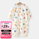 婧麒（JOYNCLEON）婴儿连体衣春秋宝宝纯棉打底哈衣新生儿衣服四季款爬服装 水果派 73cm