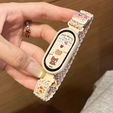iboann【浓眉小狗】适用小米手环9表带8小米手环10腕带7手链6/5/4/3智能运动手表带九代NFC替换编织磁吸 【苹果小熊】磁吸扣编织表带+保护套 适用：小米手环10/9代/NFC版/陶瓷特别版