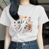 真维斯（JEANSWEST）白色短袖t恤衫女士2025新款夏季宽松休闲简约纯棉上衣半袖女生