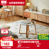 林氏家居茶几小户型实木脚圆形茶桌客厅家居日式组合边桌LS755 【白色】LS755J3-A大圆茶几