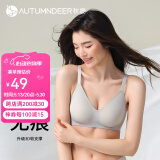秋鹿内衣女时尚简约无钢圈薄杯胸罩法式性感舒适小胸聚拢文胸女士内衣 晨雾灰（可拆杯） L （80）