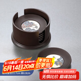 尚言坊黑檀木茶杯垫架组合 实木茶垫品茗茶托垫子套组隔热垫茶道配件 13圆形电木杯垫组(6片)