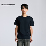 美特斯邦威男女同款t恤夏季新款基础简约百搭舒适短袖T恤上衣 影黑 XL 180 /100A