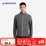 迪卡侬（DECATHLON）摇粒绒外套抓绒衣男保暖户外运动加厚秋绒衣冲锋衣内胆 男款-全拉链-深灰色 M