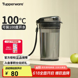 特百惠（Tupperware）晶彩mini塑料杯280ML 男女学生夏季水杯子儿童双饮口便携 酷炫黑
