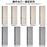 室内门免漆木门卧室门和门框一套实木复合门家用平开门套装门入户门套 碳纤门模压款【新款-送58分体磁吸锁】 高配套装门（升级实木板填充+升级58分体磁吸锁）