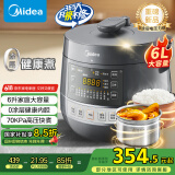美的（Midea）【国家补贴】0涂层钢胆电压力锅6L双胆全自动智能预约家用煲汤煮饭MY-C6856G电饭煲高压锅4-6人