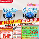 荣事达（Royalstar）燃气灶 双灶煤气灶 家用天然气液化气炉具 猛火鸳鸯灶 不锈钢+九腔猛火(液化气)