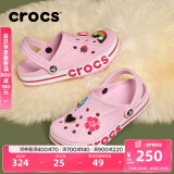 卡骆驰crocs洞洞鞋贝雅卡骆班轻便耐磨一脚蹬休闲鞋|205089 芭蕾粉/糖果粉-6TG 39 (240mm)