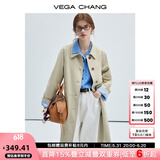 VEGA CHANG风衣女款2025新款春秋英伦风中长款宽松外套 卡其色 L