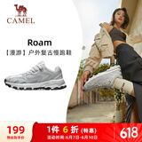骆驼（CAMEL）漫游户外复古慢跑鞋女休闲运动 K23S09L7014-1 奶白/椰灰 37