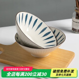 尚行知是碗盘餐具优选釉下彩碗碟套装家用陶瓷乔迁碗筷餐具中式创意碗盘子 【斗笠碗4个】 4件套
