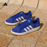 adidas「面包鞋」GRAND COURT BASE 00s休闲低帮板鞋男女阿迪达斯   半荧光蓝/白色/树脂黄   38