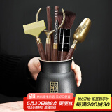 不拙茶道六君子套装功夫茶具配件茶夹子茶勺茶艺摆件茶具配件三件套 1-福运茶道瓶+文泽六君子