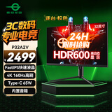泰坦军团 32英寸 4K 160Hz F-IPS 双HDMI2.1 Type-C 65W供电 HDR600 内置音箱 1ms电竞电脑显示器 P32A2V